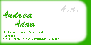andrea adam business card
